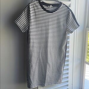 Striped Black and White T-Shirt Dress